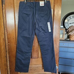 Old Navy Slim Broke In Navy Chino Pants Slacks Droit Porte Mens 31" x 32" NEW